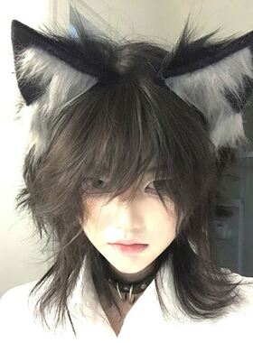仿真猫耳lolita头饰边夹小狼狗