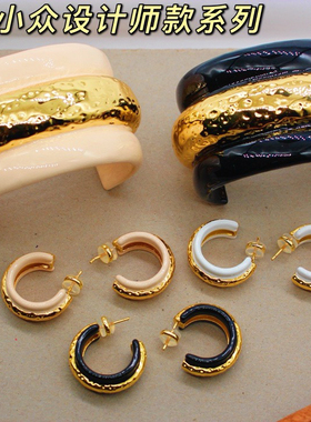 小众设计款中古珐琅肌理纹手镯