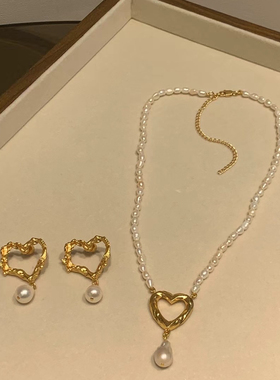 小众设计镂空爱心925银扣项链