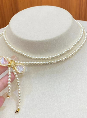 小众设计双层珍珠项链