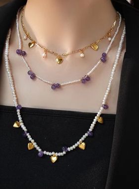 小众设计款天然石项链女款