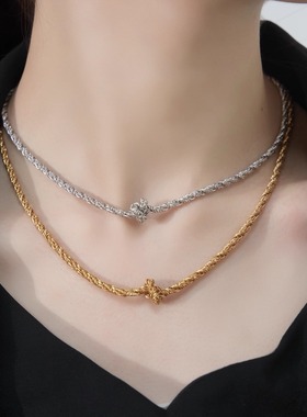 小众设计款麻花绳结项链