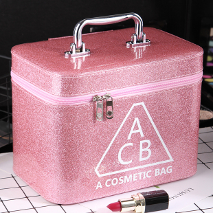 女化妆包大容量小号便携韩国简约可爱洗漱品收纳盒大号化妆箱手提