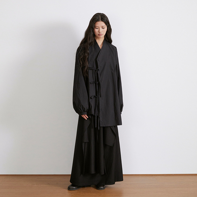 黑白中式全棉中式衬衫