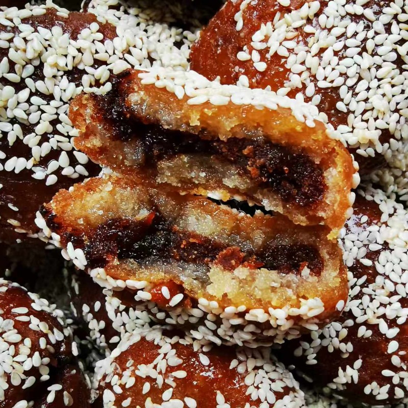 豆沙馅芝麻饼太阳饼糕点