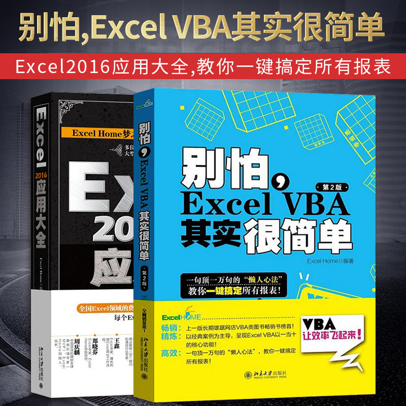 Excel2016应用大全 VBA其实很简单 excel教程书籍 excelhome计算机应用基础office电脑办公软件excel函数与公式表格制作书籍自学书
