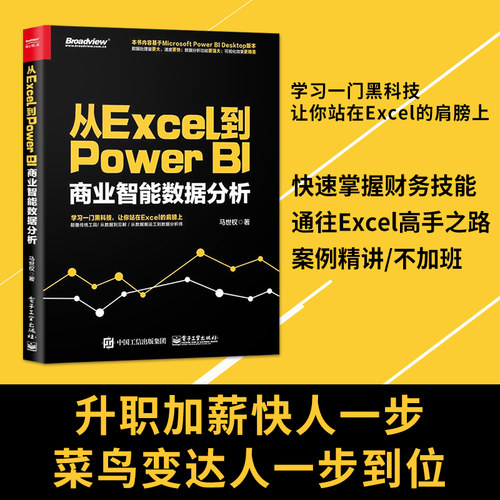 【直供】 从Excel到Power BI 商业智能数据分析 PowerBI入门书籍 Power BI 操作教程 Power Query数据查询工具 excel数据分析