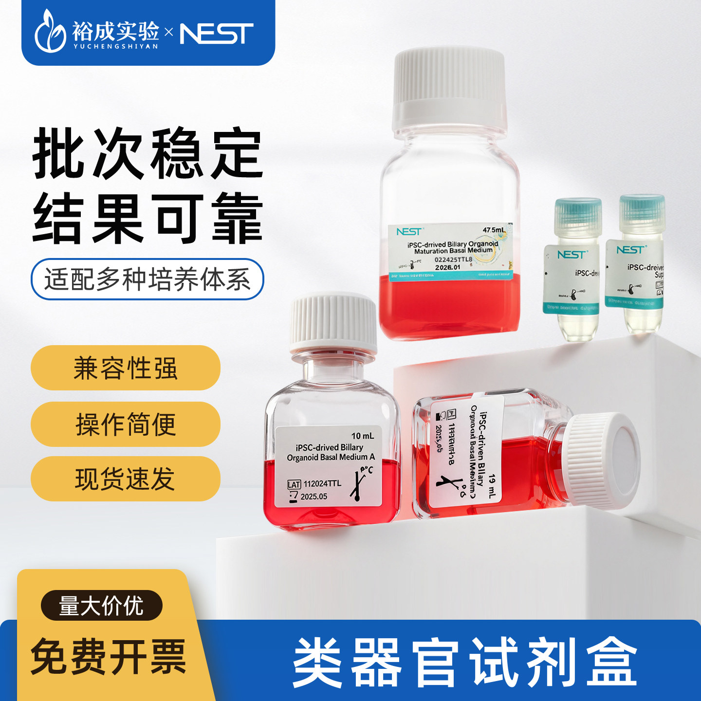 NEST耐思 类器官培养试剂盒 ipsc诱导分化肝脏鼠源人源 1套/袋