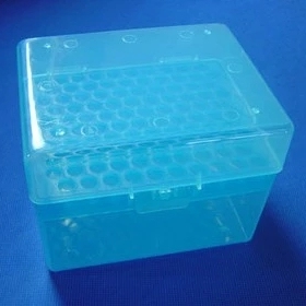 1ml吸头盒100孔蓝色连盖放1000ul枪头 带锁扣蓝色透明 可开票