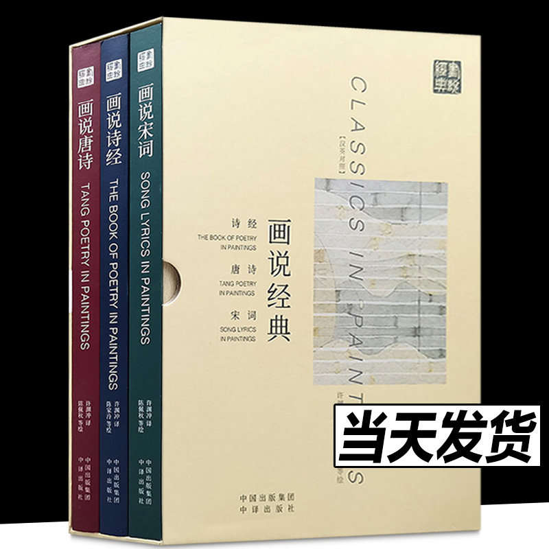 正版 许渊冲画说经典全3册 诗经唐诗宋词原著完整版 汉英对照画说经典 语文国学汉字作文英译 美得窒息的诗经唐诗宋词 中国古诗词