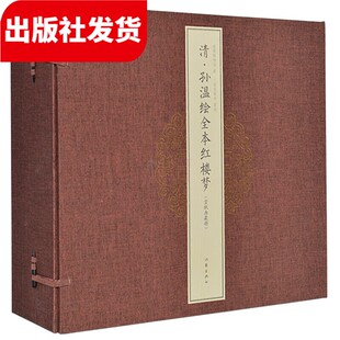 册页四色彩印绢本工笔彩绘画册人物画总计230幅图 清孙温绘全本红楼梦1函3册 画册图红楼梦宣纸经折装 宣纸典藏彩绘版 三希堂藏书