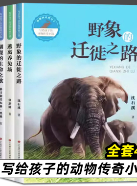 写给孩子的动物传奇小说 全套4册 逃离养兔场 驯鹿的生命之歌 野象的迁徙之路 奔跑的狍子 常新港 沈石溪 小学生课外阅读书籍