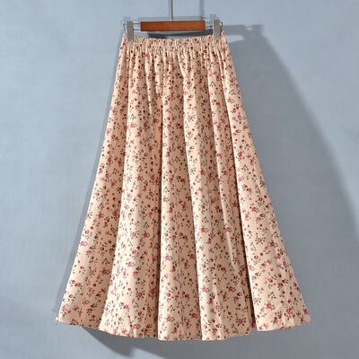 碎花半身裙秋冬季中长款