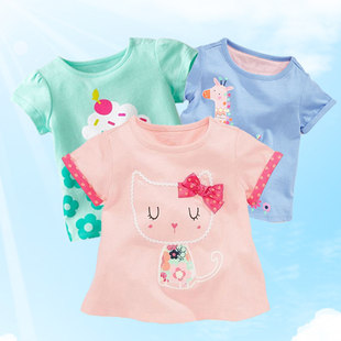 Children's summer clothing, cotton T-shirt, long-sleeve, 2023 years, children's clothing, absorbs sweat and smell, with short sleeve