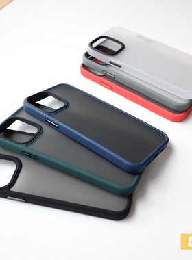 小彩胖 全包抗摔减震 撞色磨砂保护壳 iPhone12ProMax 金属按键