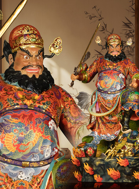 黄铜钟馗伏魔赐福魁星摆件