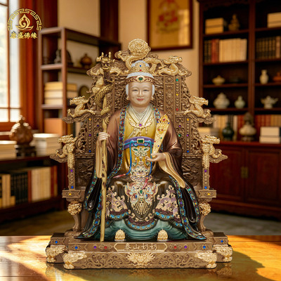 纯铜泰山奶奶神像供奉摆件
