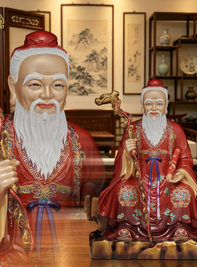 中式纯铜月下老人牵红线供奉摆件