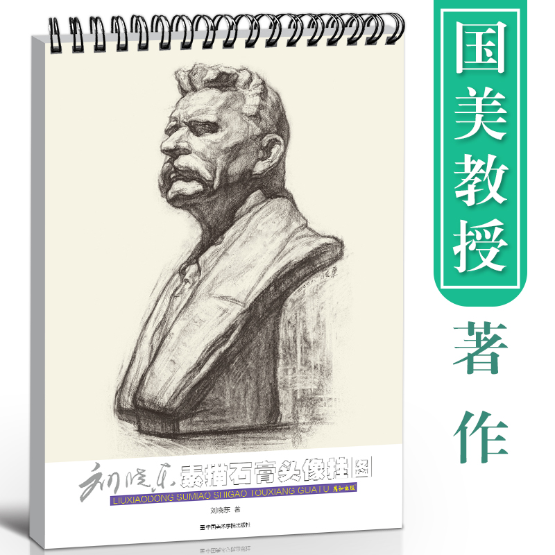 中国美术学院刘晓东素描石膏头像五官挂图作品4开临摹范本活页画册面