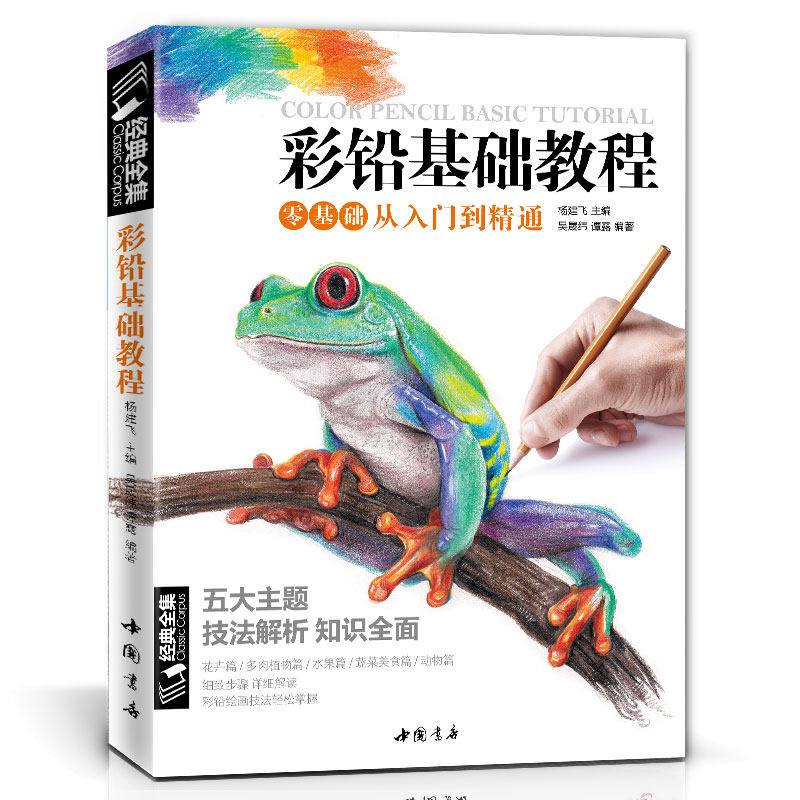 经典全集 彩色铅笔画零基础入门教程材自学手绘本插画动漫临摹初学者儿童成人物书籍古风景动物多肉植物花卉美食篇画册 杨建飞