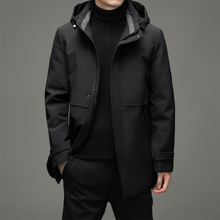 智快鱼旗舰官方店男装木三福羽绒服中长款可脱卸内胆冬季新款休闲