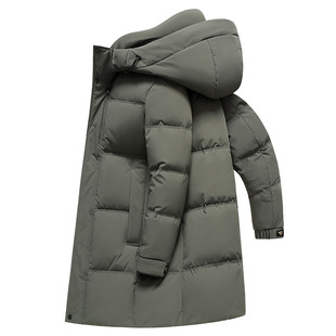 智快鱼官方旗舰店男装木三福羽绒服2024秋冬季新款商务休闲加长款