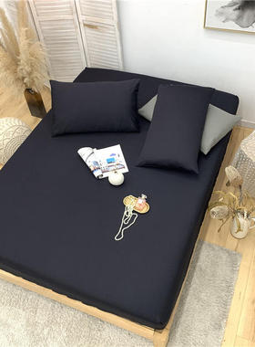 定制纯色水洗棉1.8磨毛1.5m单件床笠黑色床垫保护套全包2米四件套