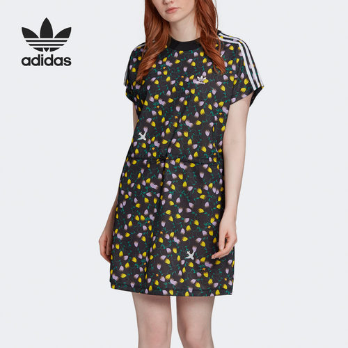 Adidas/阿迪达斯正品三叶草女子圆领短袖运动连衣裙 FL4100