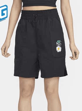 Nike/耐克正品portswear 女士梭织宽松高腰短裤HJ9424-010