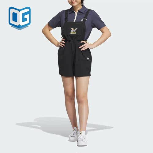 阿迪达斯正品女子休闲背带短裤