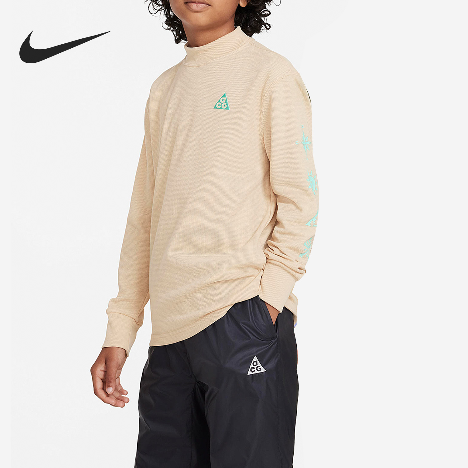Nike/耐克正品2022新款大童休闲运动套头长袖T恤DR6150-252