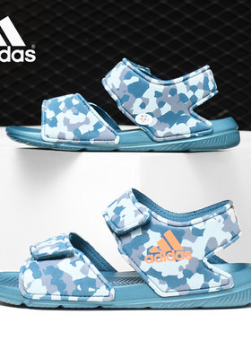 Adidas/阿迪达斯正品2022夏季透气露趾儿童运动凉鞋CQ0047