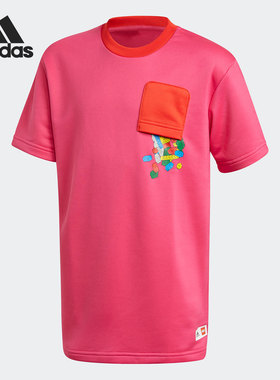 Adidas/阿迪达斯正品乐高联名系列大童装休闲运动短袖T恤 GN6775