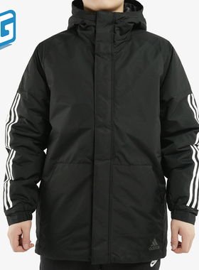 Adidas/阿迪达斯正品2021新款男子连帽运动休闲保暖棉服CY8624