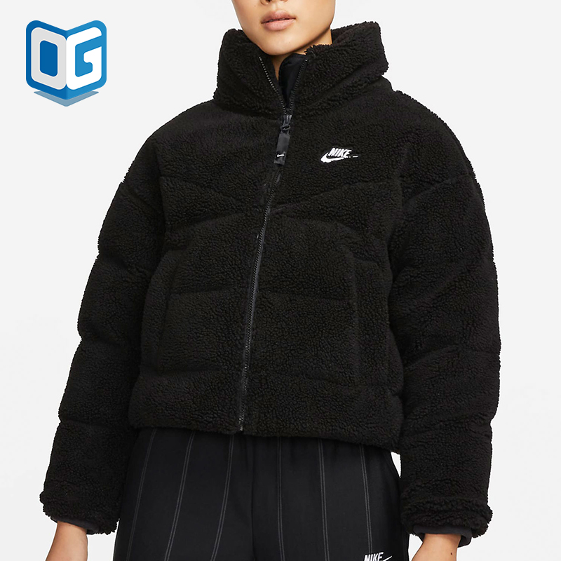 耐克正品休闲女子仿羊羔绒羽绒服