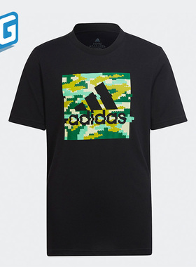 Adidas/阿迪达斯正品2023夏季大童印花休闲运动短袖T恤IB9157