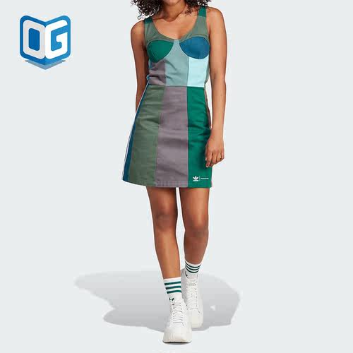 Adidas/阿迪达斯正品三叶草时尚女子运动吊带连衣裙II0762