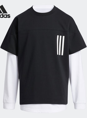 Adidas/阿迪达斯正品2021年夏季新款大童休闲运动长袖T恤 H07287