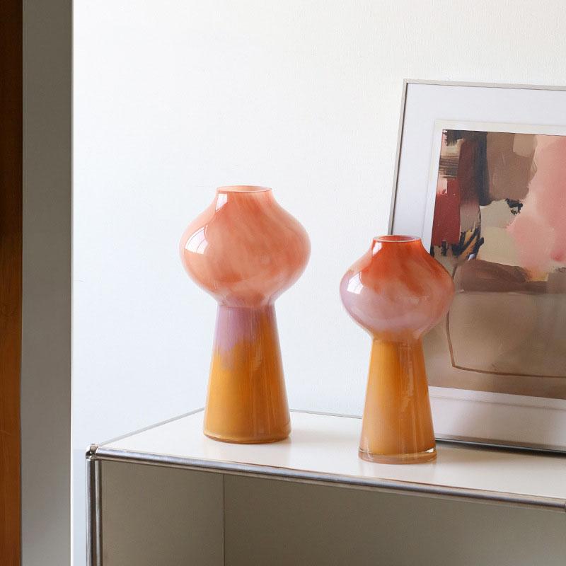 治愈系玻璃客厅插花高级感花瓶