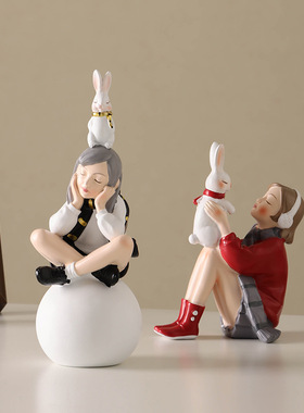 小女孩书柜书桌书架摆件客厅电视柜房间新房子送闺蜜家居软装饰品