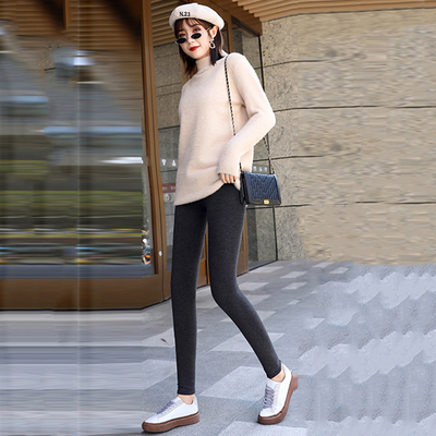 米娅林婴儿绒棉高腰九分连脚裤袜