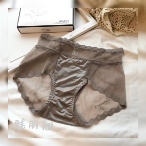 精品三条盒装魅丽翘高雅蕾丝高腰内裤女士大版包臀性感提臀三角裤