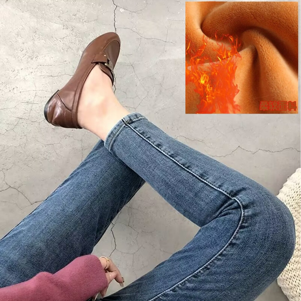 清仓孕妇裤子牛仔裤秋冬季加绒加厚孕妇装冬装打底裤外穿孕妇长裤