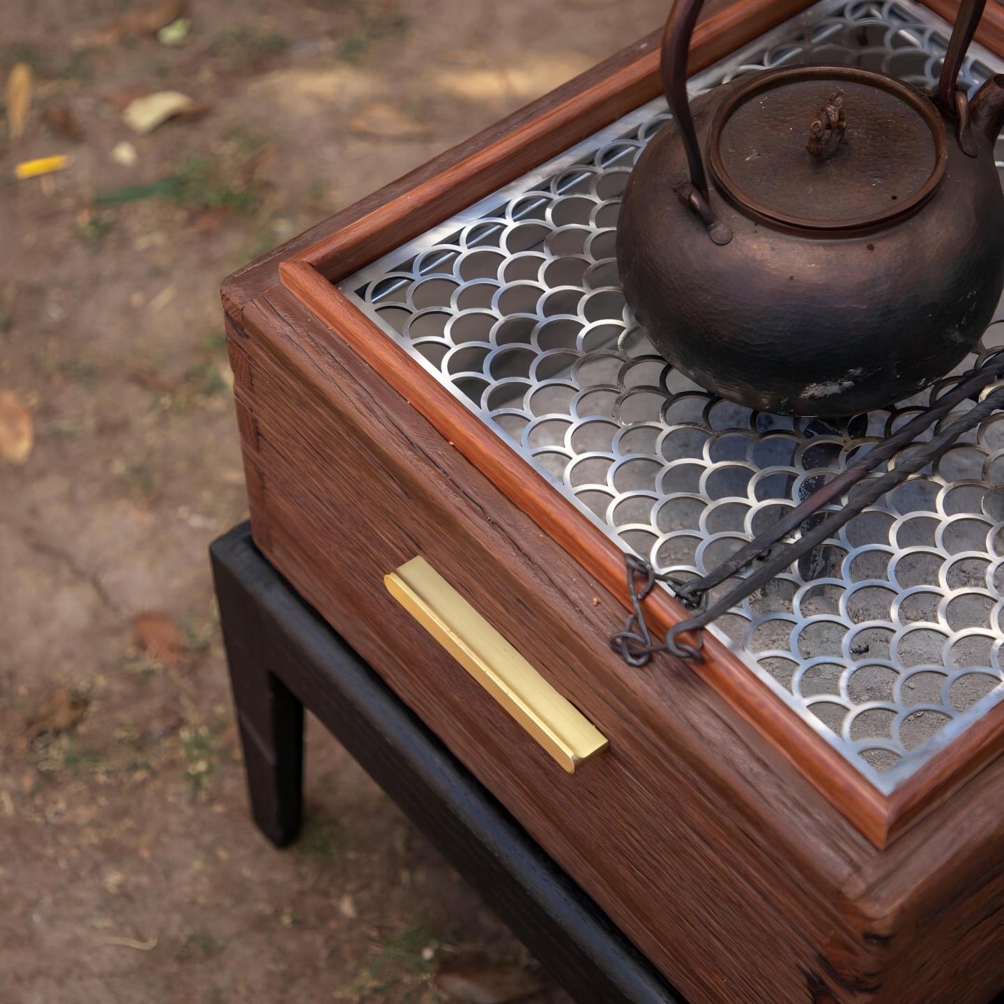 剑川火钵实木榫卯结构室内烤火炉