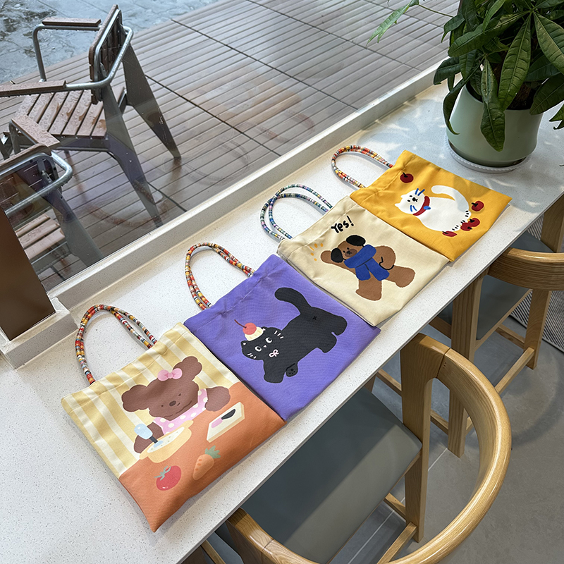 卡通学生上班族ins风便携包大容量可爱手提袋