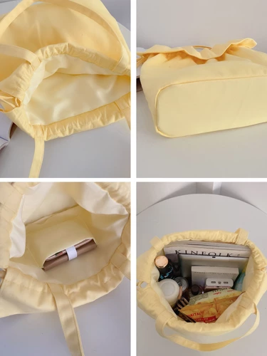 Брендовая желтая сумка через плечо, сумка на одно плечо, на шнурках