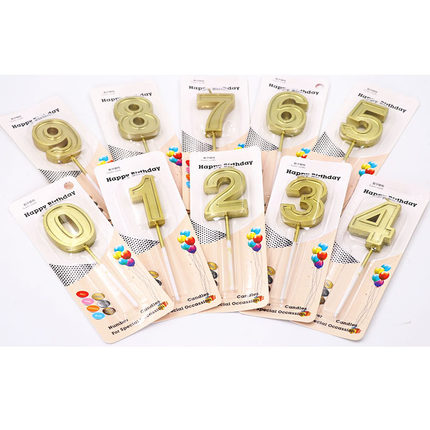 金色数字蜡烛大号生日蜡烛周岁满月儿童生日派对蛋糕装饰摆件插件