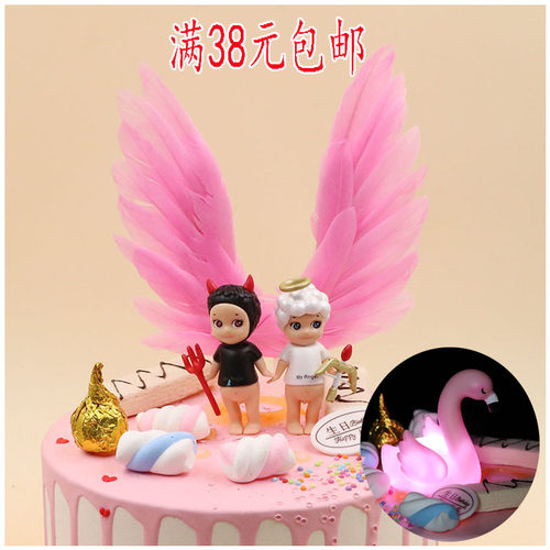 梦幻大天使之翼无灯翅膀羽毛手工制作蛋糕插牌摆件创意甜品台装饰 - 封面