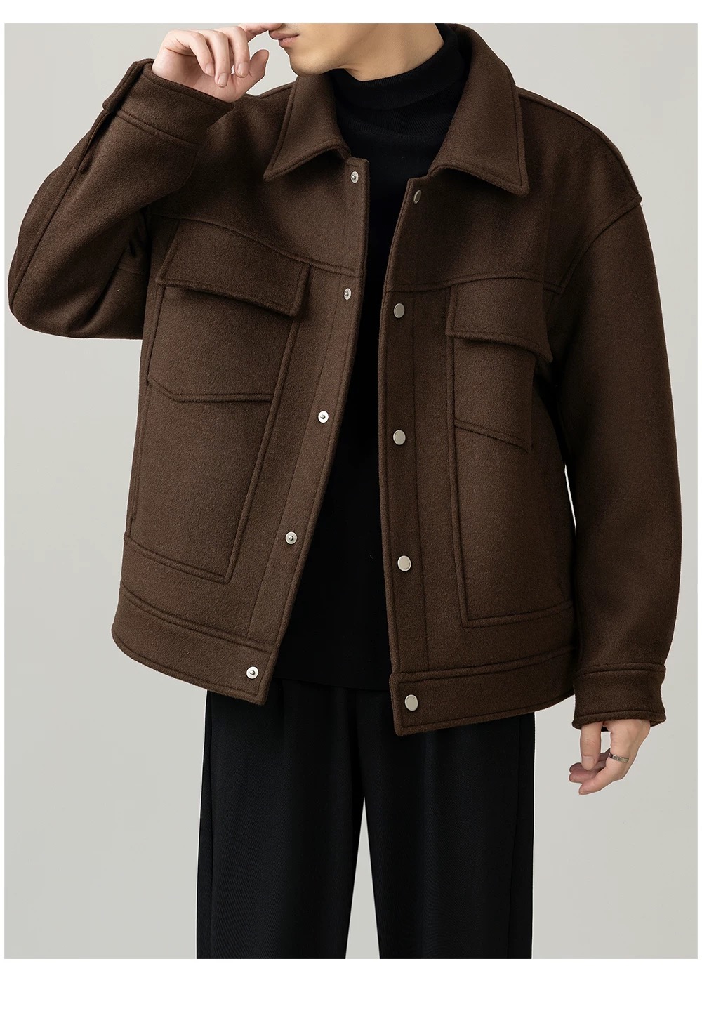 2025新款翻领夹克男士修身韩版上衣褂子网红同款休闲薄款外套