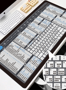 鼠标垫超大号快捷键cad软件excel函数大全wps ps pr wordug办公垫
